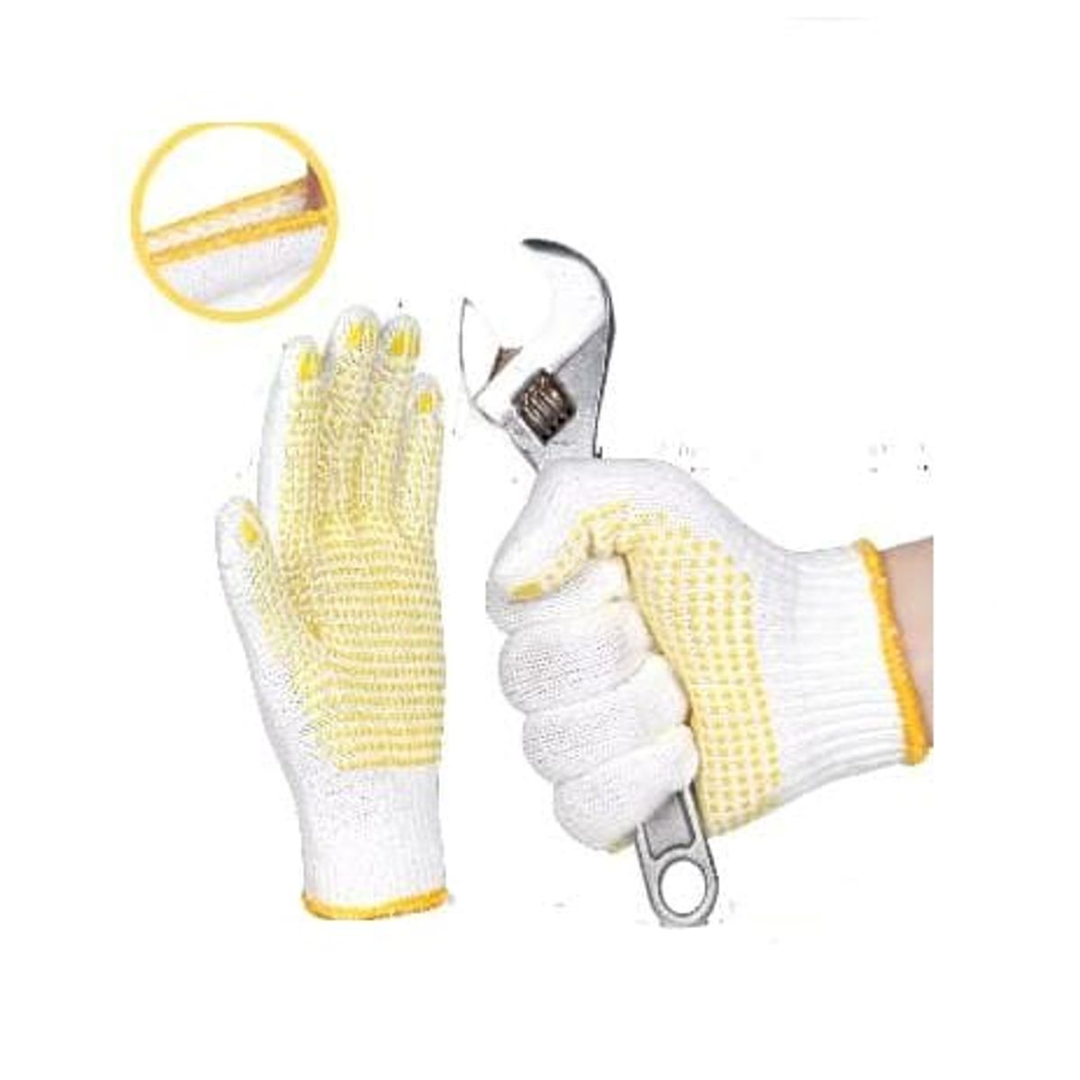 GENERICO - Pack 3 guantes de protección con puntos de goma