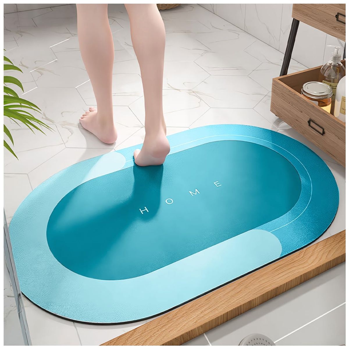 KELLER - Alfombra Antideslizante para Piso Tapete de Baño N36 Turquesa