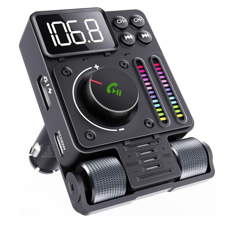 AUDIO SOLUTIONS - Transmisor Bluetooth Fm Aux Pd 30w Usb Inalámbrico Para Auto