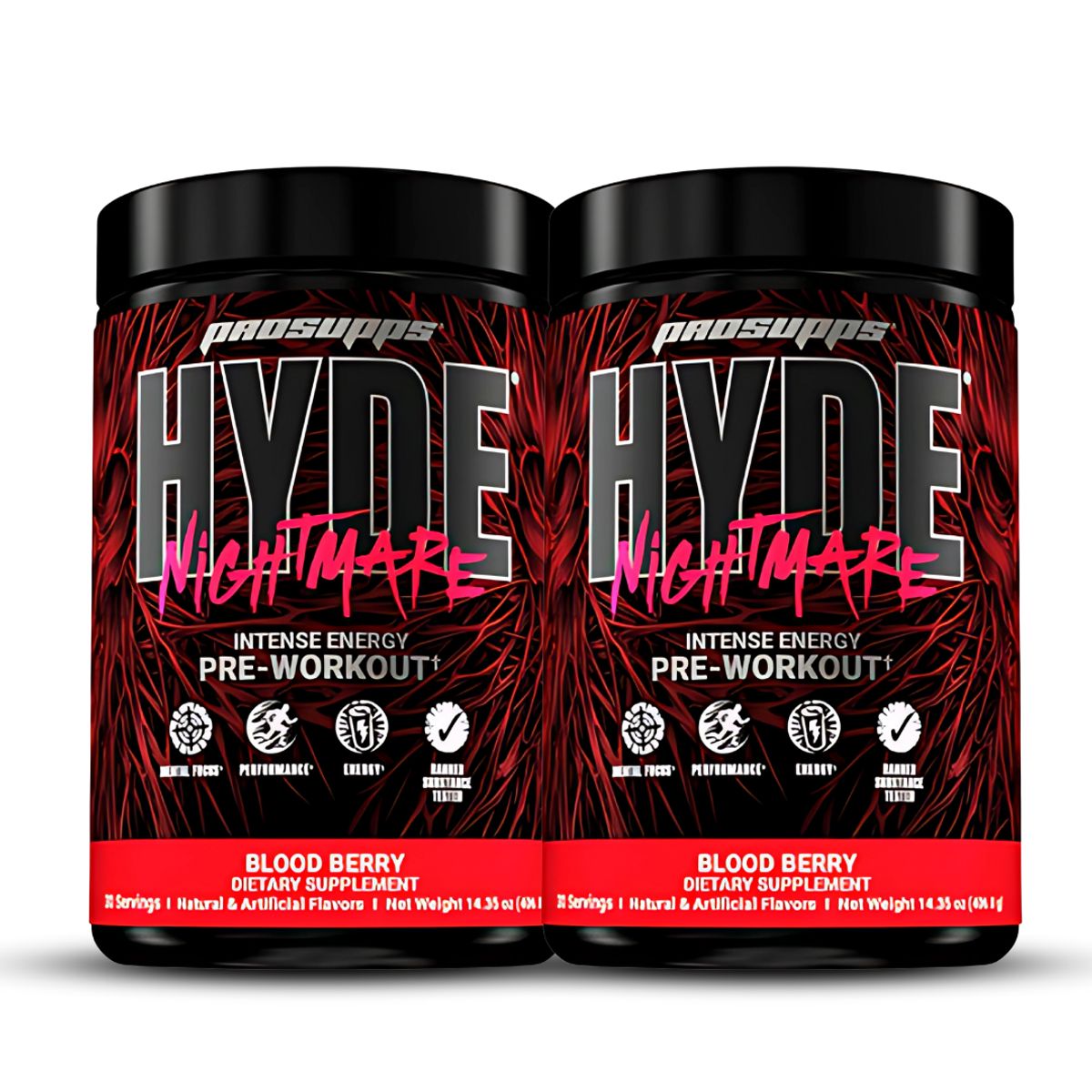 PROSUPPS - 2 Hyde Nightmare 30 Servicios Oxido Nitrico Pre entreno - Blood Berry