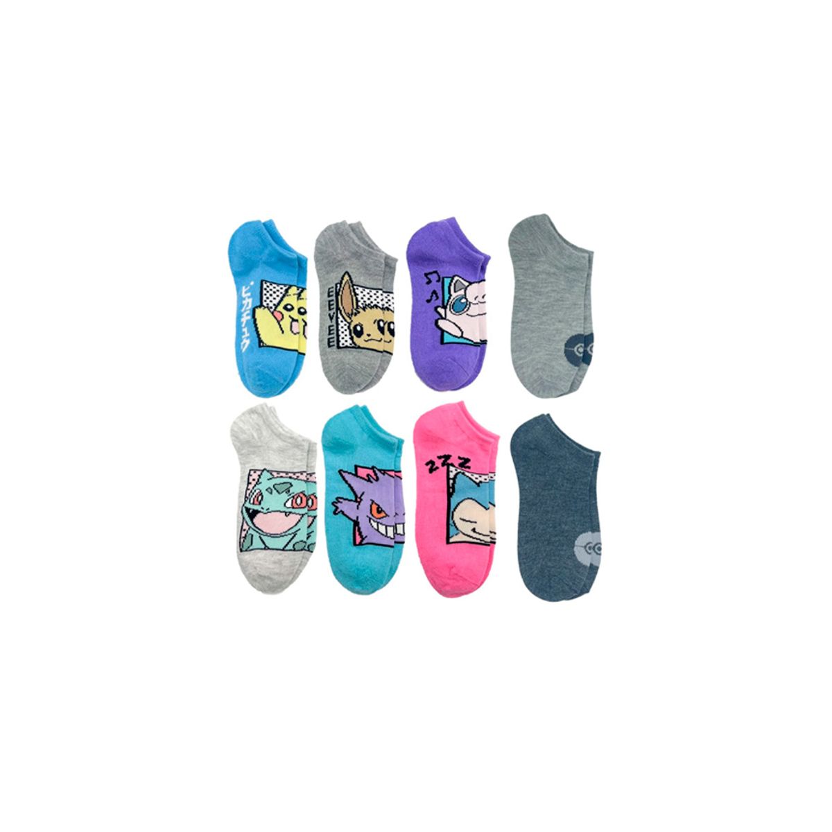 POKEMON - Pokemon 8 Pares De Medias Color Pastel Talla L Niños