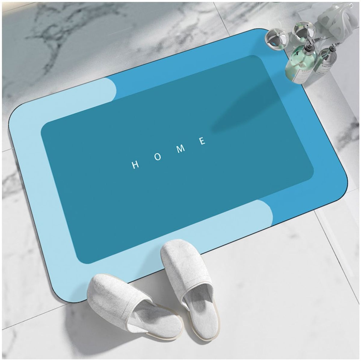 SASHIJA - Alfombra Antideslizante para Piso Tapete de Baño N35 Turquesa