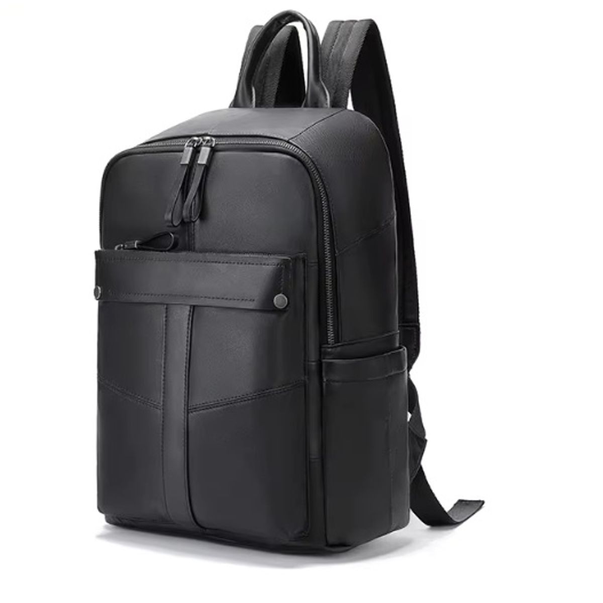 GENERICO - Mochila de Cuero Negro Moda Hombres