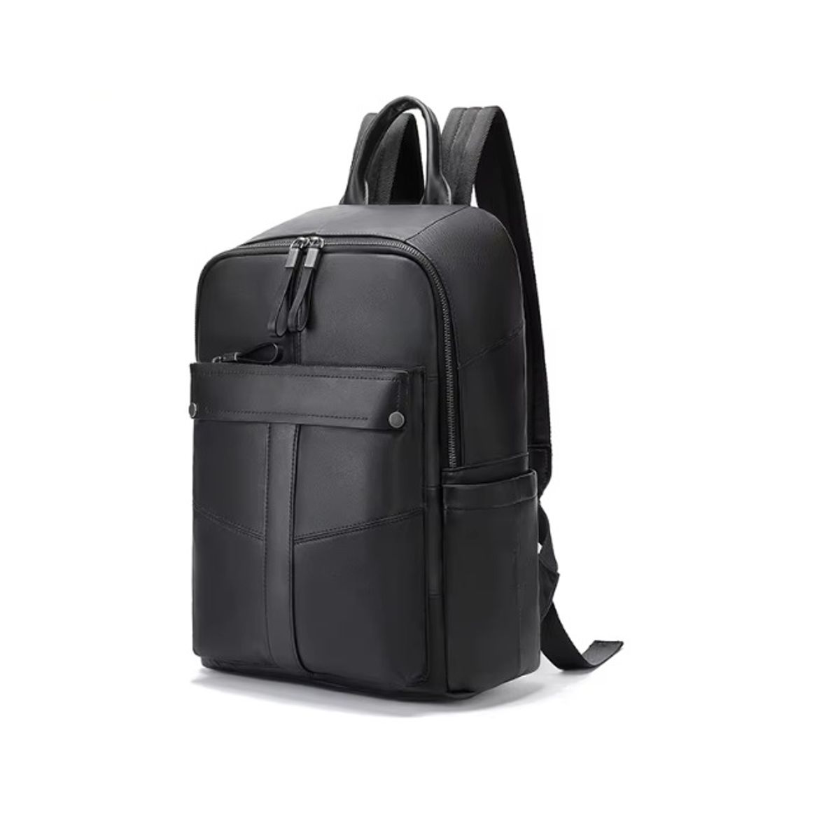 GENERICO - Mochila de Cuero Negro Moda Hombres