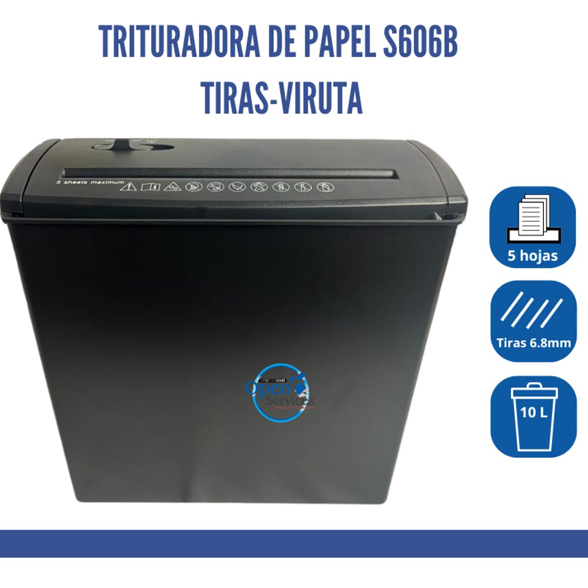 GENERICO - Trituradora de Papel A4  Eléctrico - Tiras- Viruta