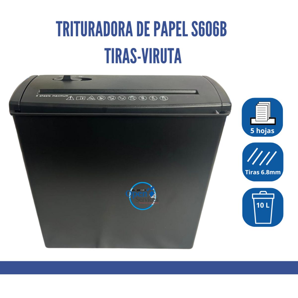 GENERICO - Trituradora de Papel A4  Eléctrico - Tiras- Viruta