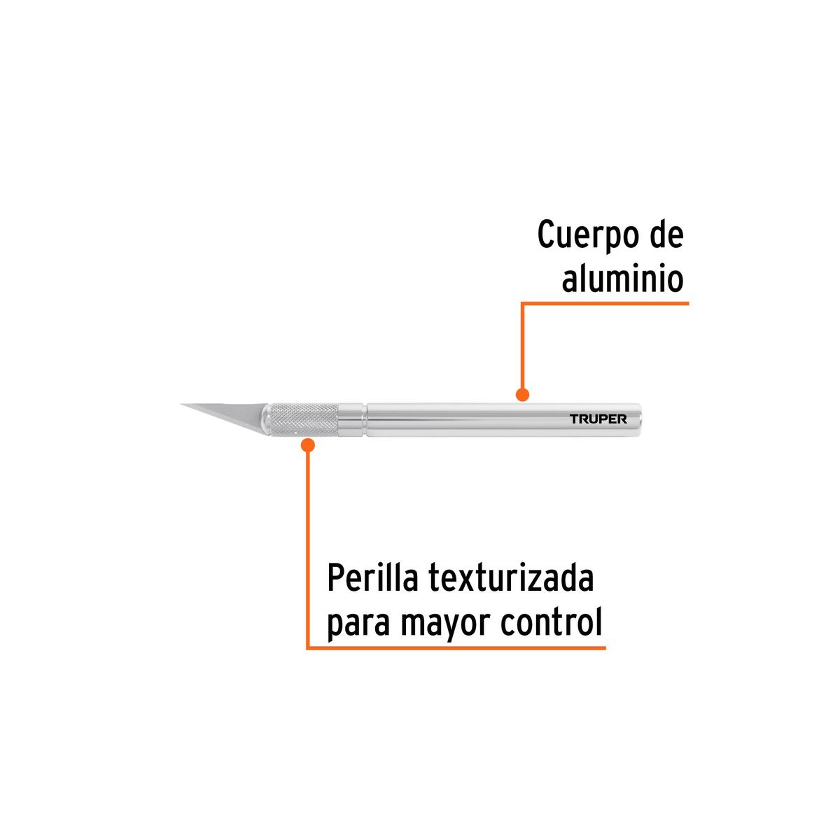 TRUPER - Exacto 6" profesional con 5 cuchillas de acero SK2, Truper