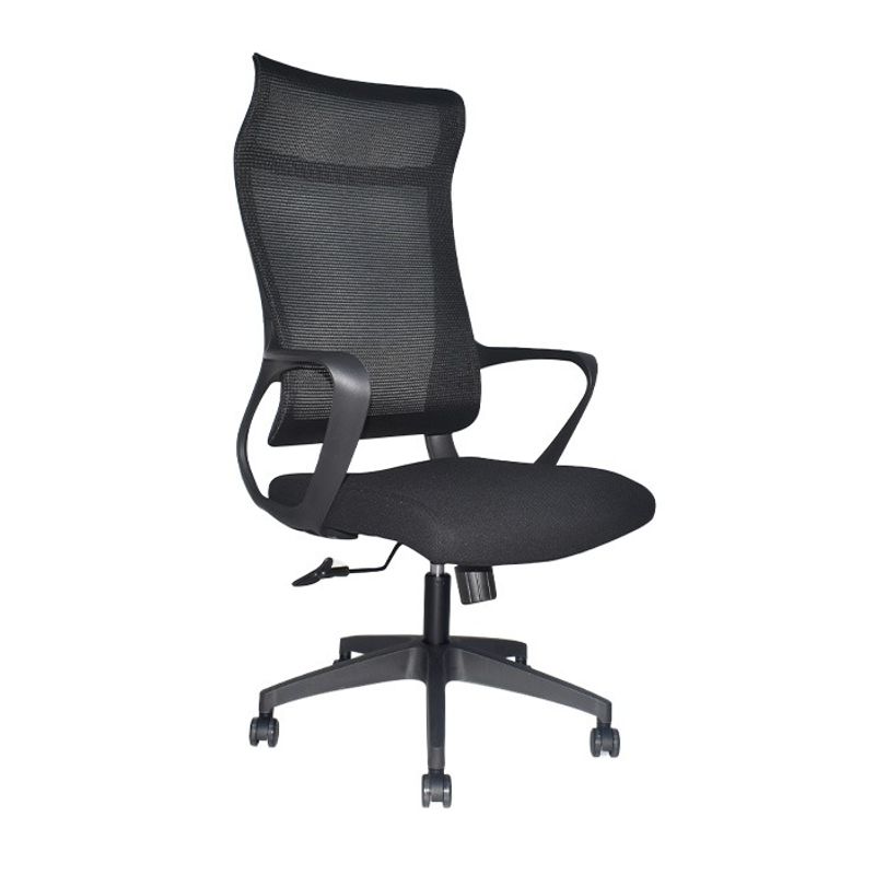 MOBELART - Silla de Oficina Presidente Rigs Tapizada Negro möbelArt