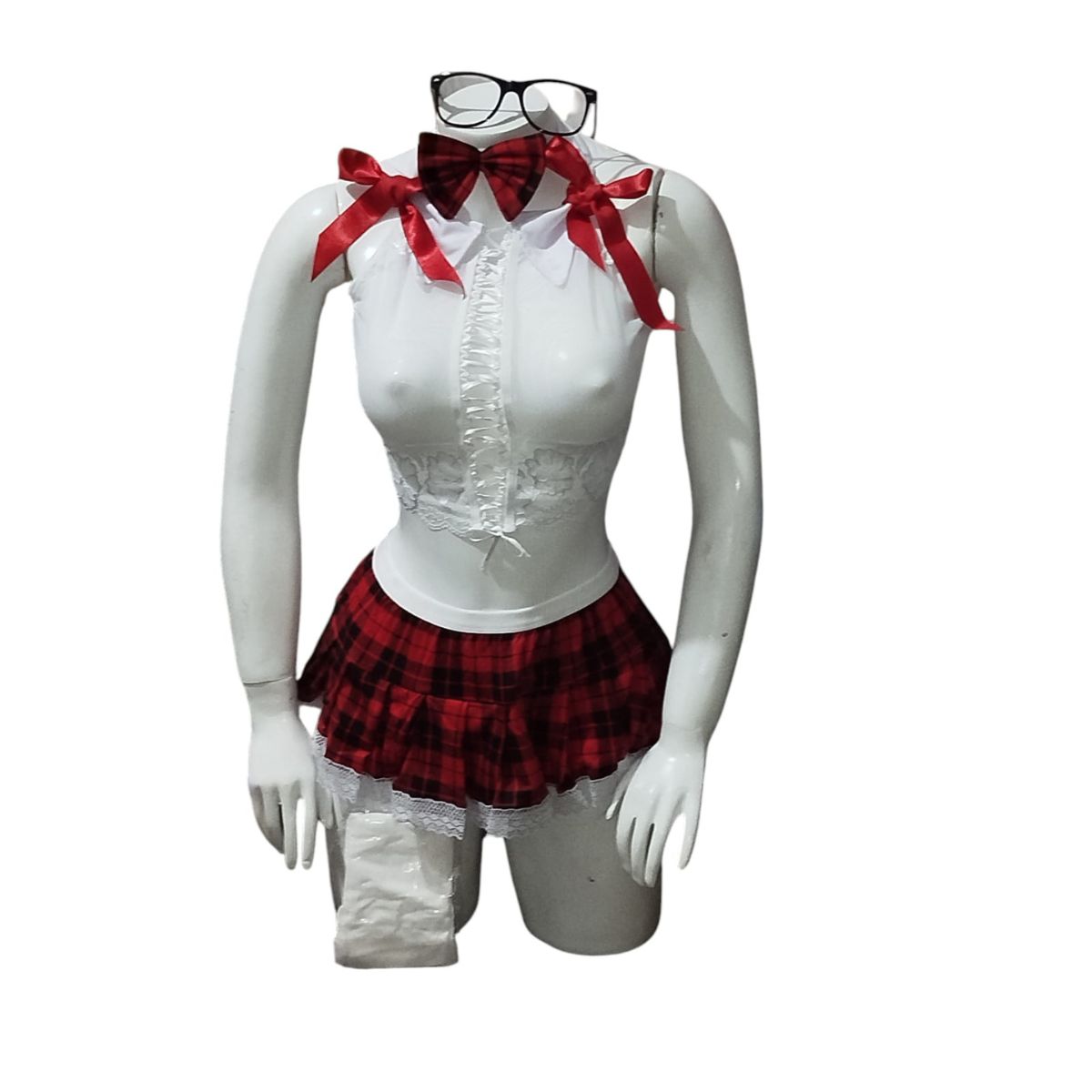 GENERICO - LENCERIA SEXY DISFRAZ  COLEGIALA  EN TALLA S M  L TRANSPARENTE ENCAJE