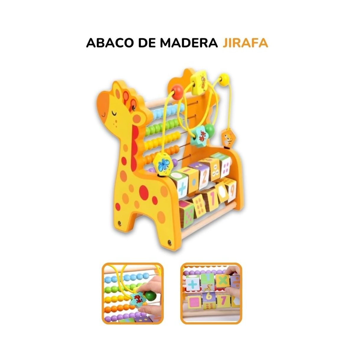 GENERICO - Juego Didáctico Jirafa Abaco de Madera Educativo