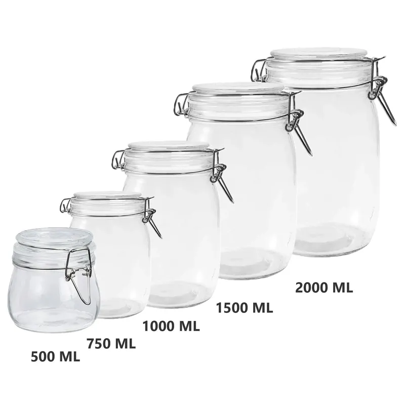 S/M - Contenedores Herméticos de Vidrio Pack de 5 UND