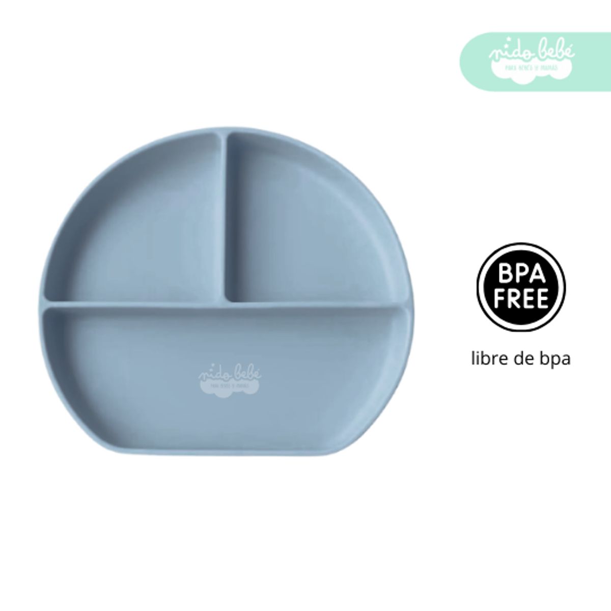 GENERICO - Set de alimentación plato de silicona plomo