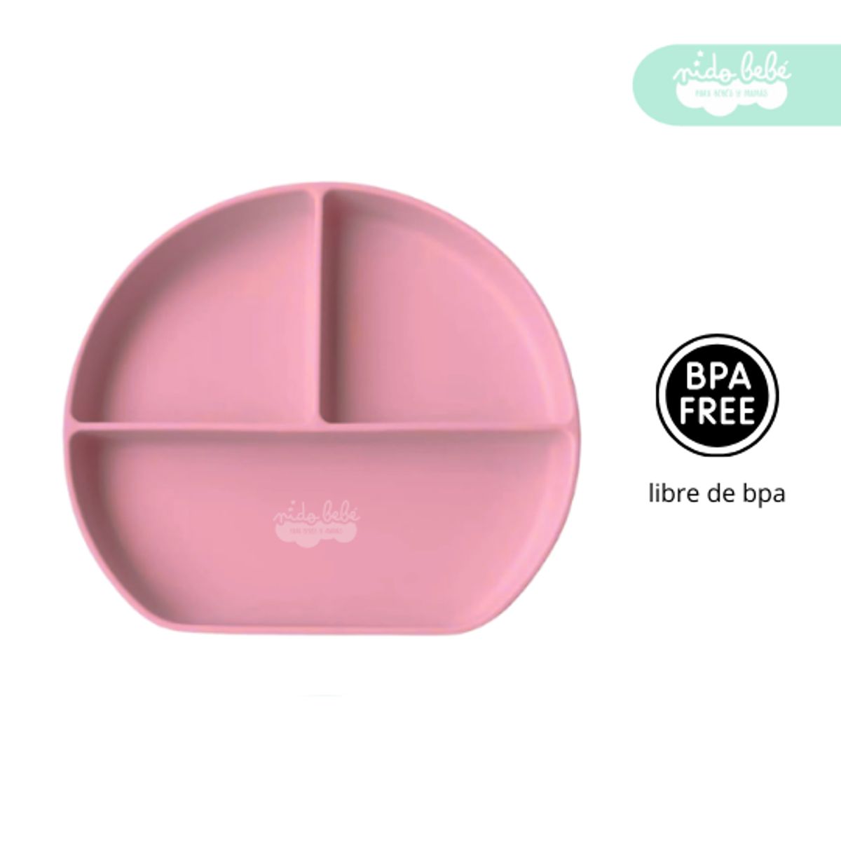 GENERICO - Set de alimentación plato de silicona rosita