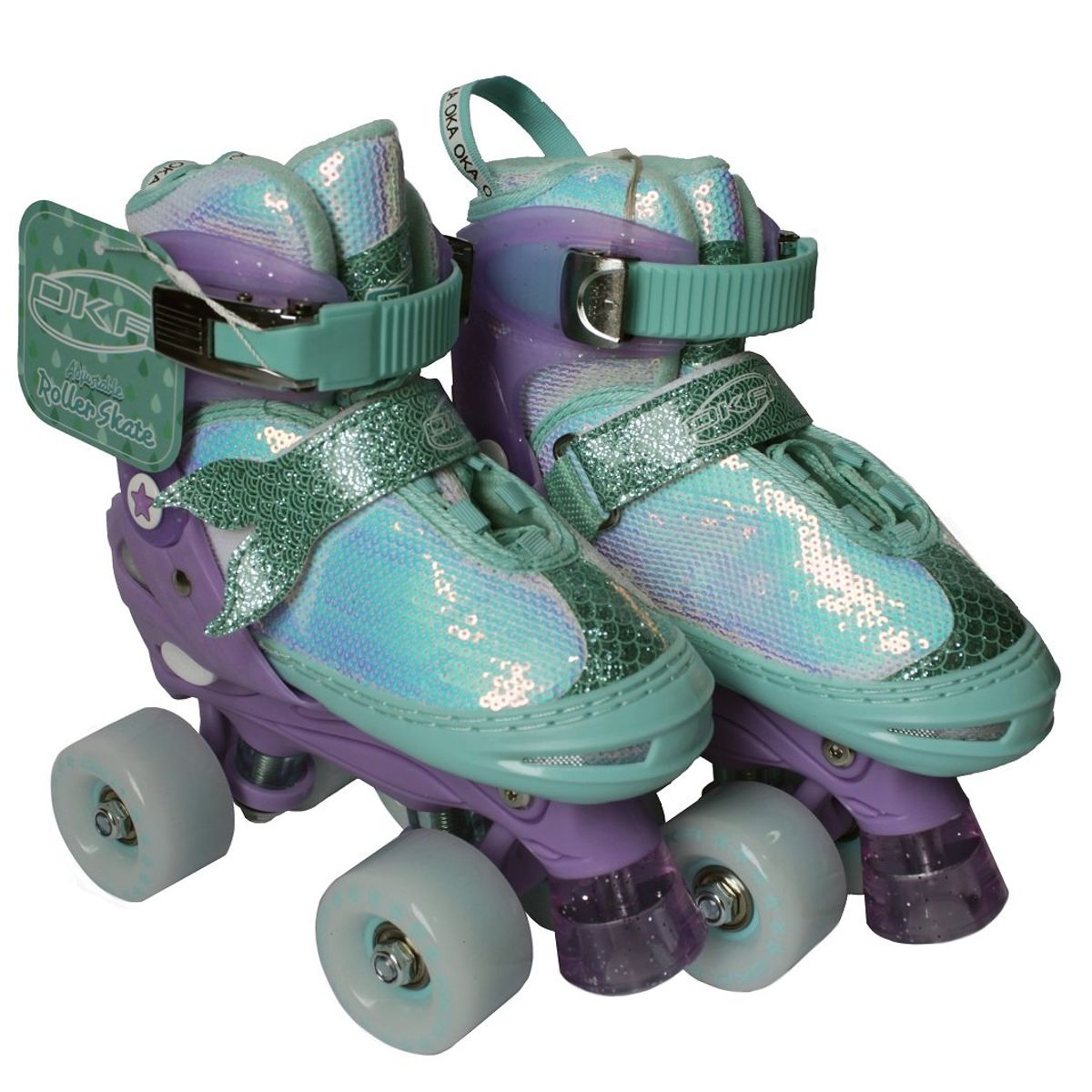 OKA - Patines Oka 4 Ruedas Regulable, luces LED Sirena Small (30-33)