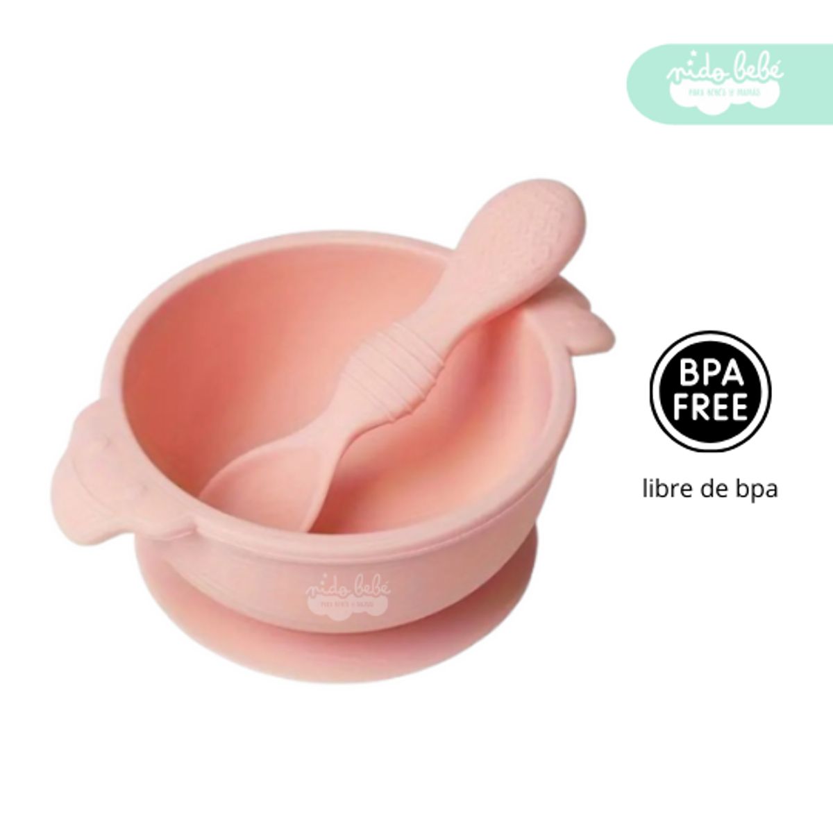 GENERICO - Set de alimentación plato con cubierto texturas rosa