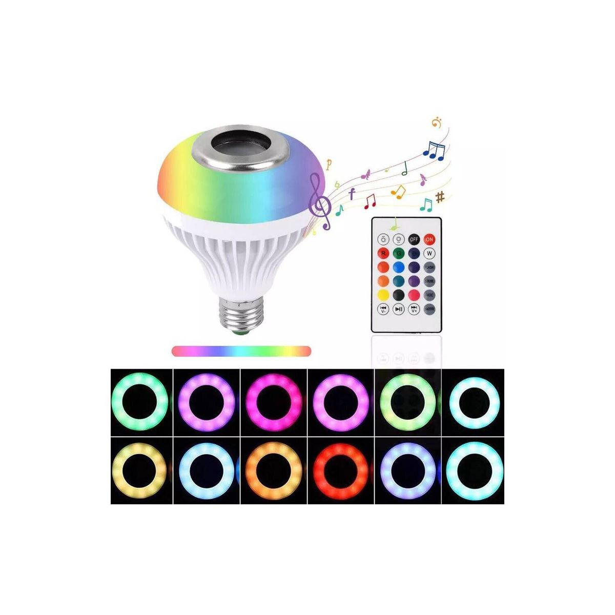 GENERICO - Foco LED Con Parlante Bluetooth 16 Colores