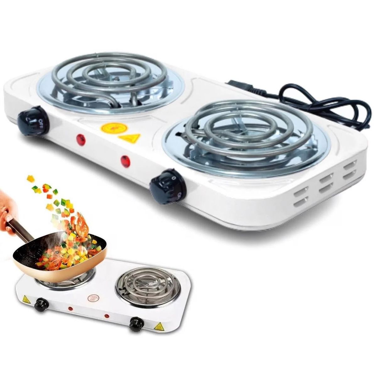 GENERICO - Cocina 1500W Estufa Eléctrica de 2 Hornilla 220V Portátil Espiral