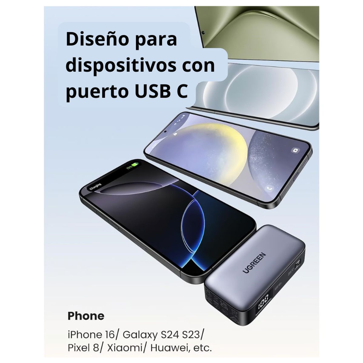 UGREEN - Power Bank 5000 Ugreen Carga Rápida 20w Tipo C