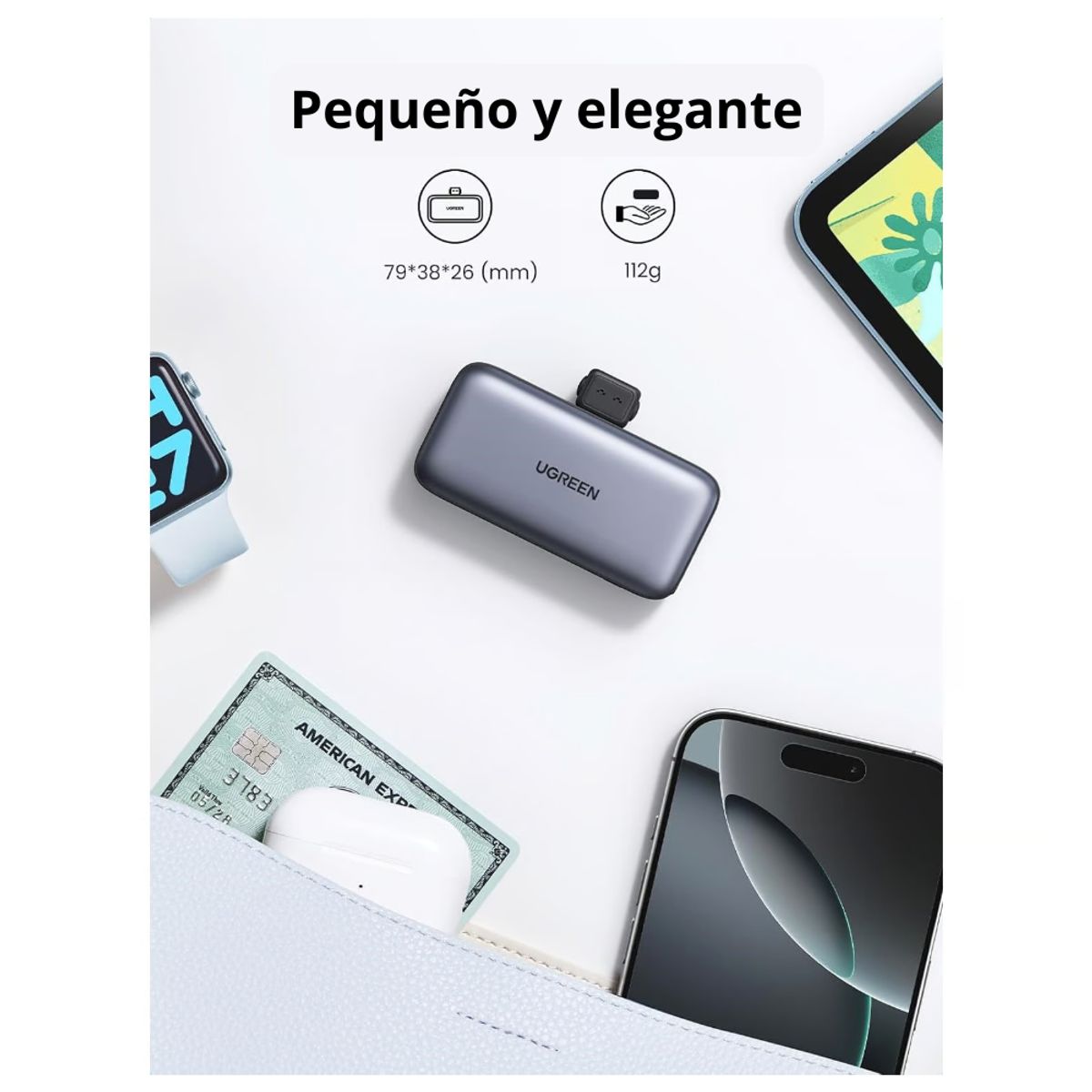 UGREEN - Power Bank 5000 Ugreen Carga Rápida 20w Tipo C
