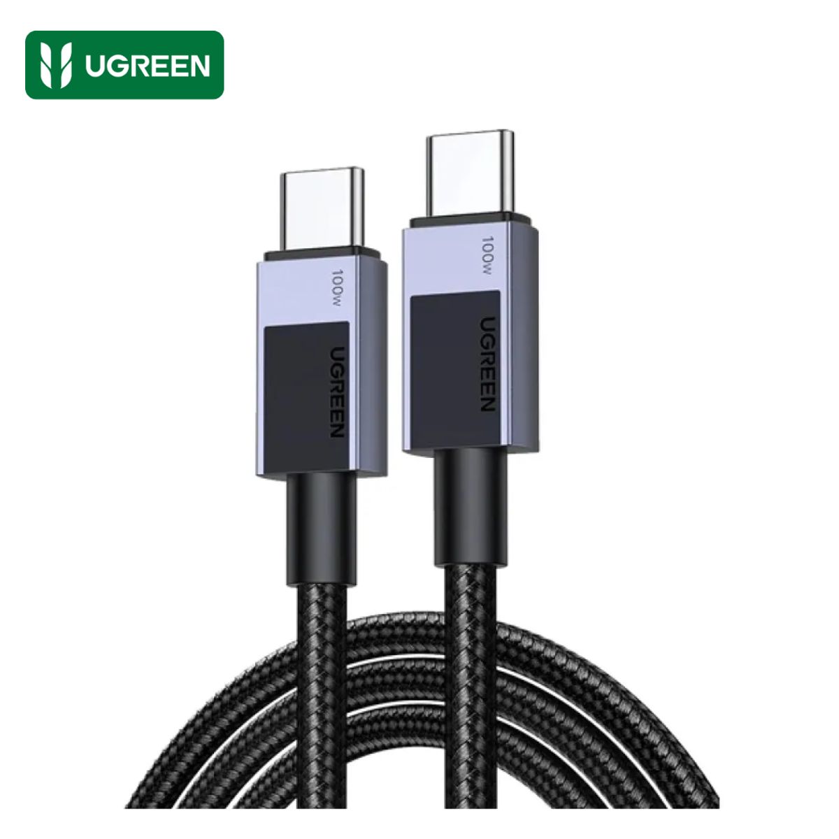 UGREEN - Cable UGREEN Tipo C a Type C Trenzado 100W Carga Rápida Comparte Datos 480 Mbps 2 Metros