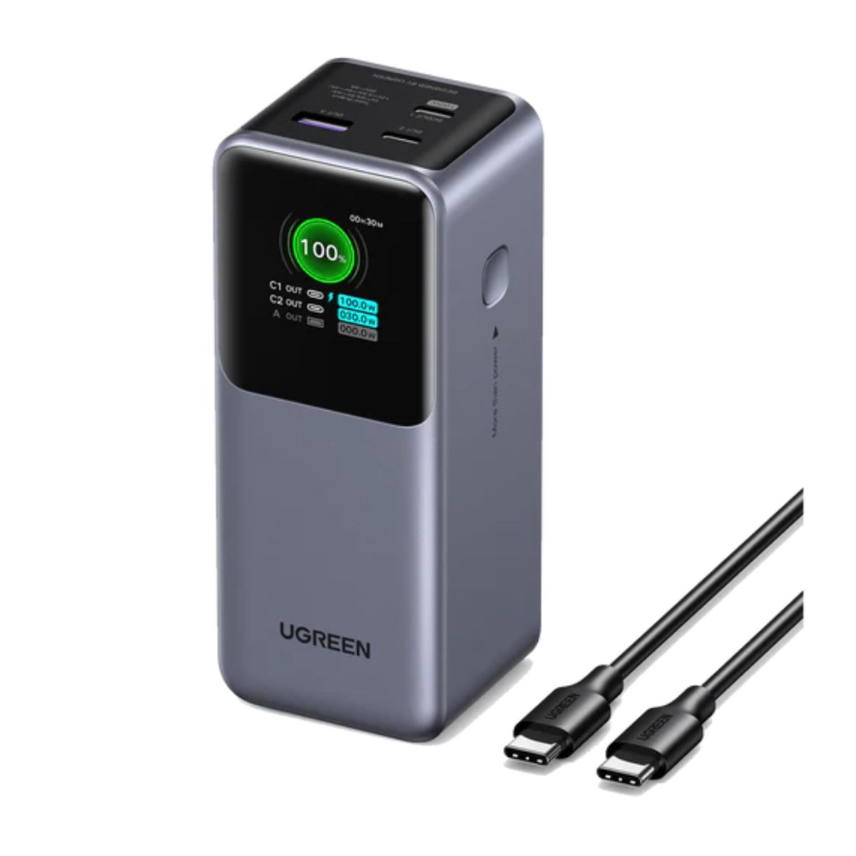 UGREEN - Power Bank Ugreen 20000mah Carga Rápida Mackbook 100w Con Pantalla