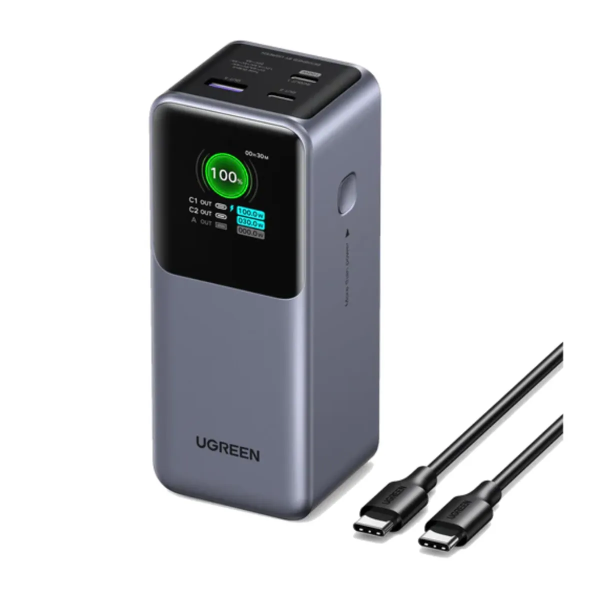 UGREEN - Power Bank Ugreen 20000mah Carga Rápida Mackbook 130w Con Pantalla