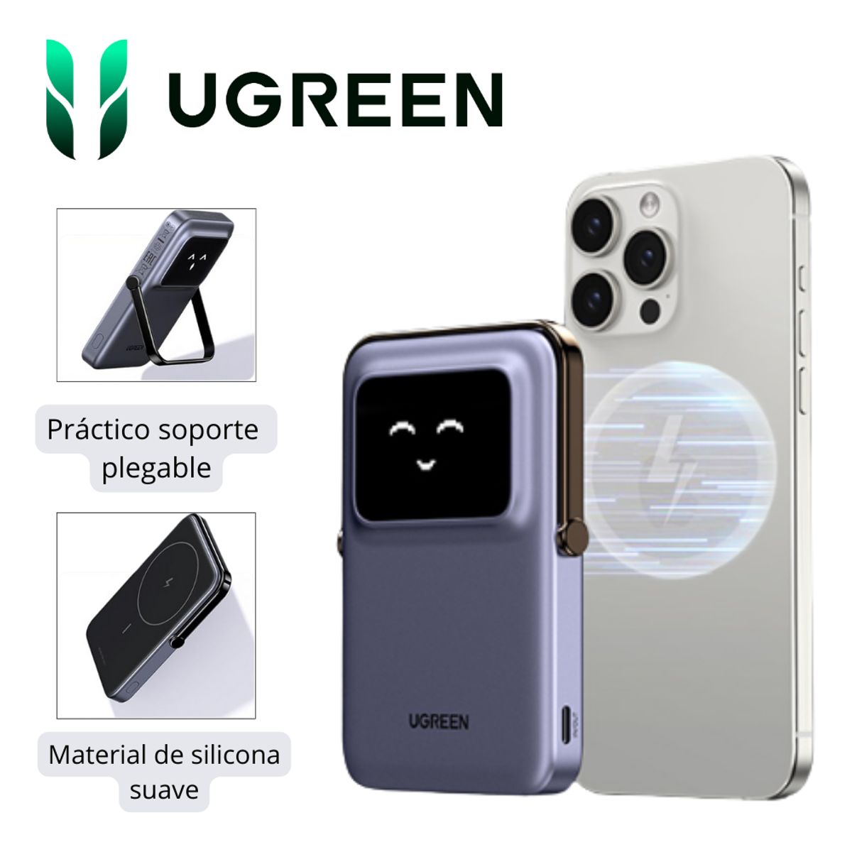 UGREEN - Power Bank Inalambrico Magnetico 5000 Mah 20w Ugreen