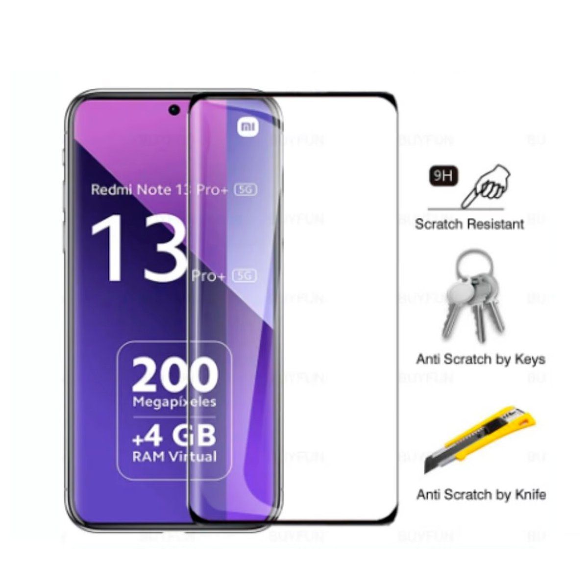 GENERICO - Mica de Vidrio Full Glue Compatible con Redmi Note 13 Pro Plus