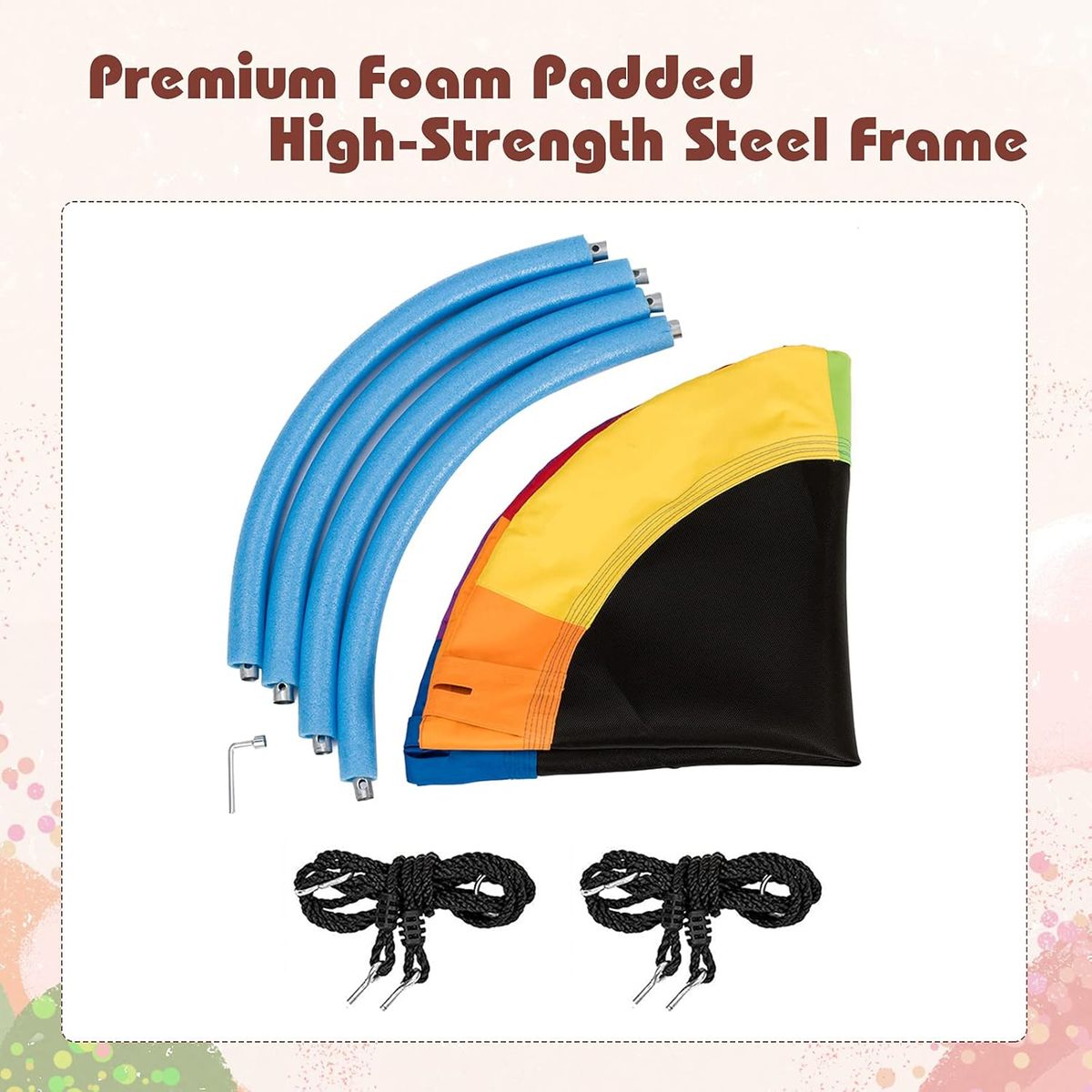 U BUY - Columpio infantil redondo alegre con longitud regulable