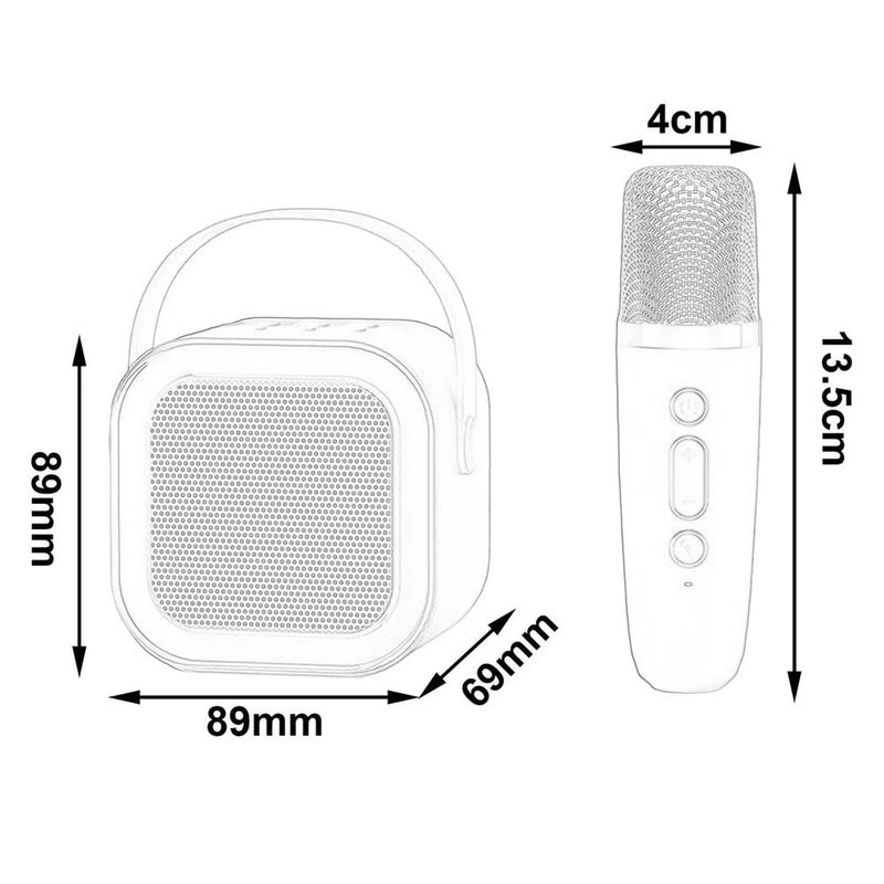 GENERICO - Mini Parlante con Micrófono Inalámbrico Altavoz Bluetooth para Karaoke
