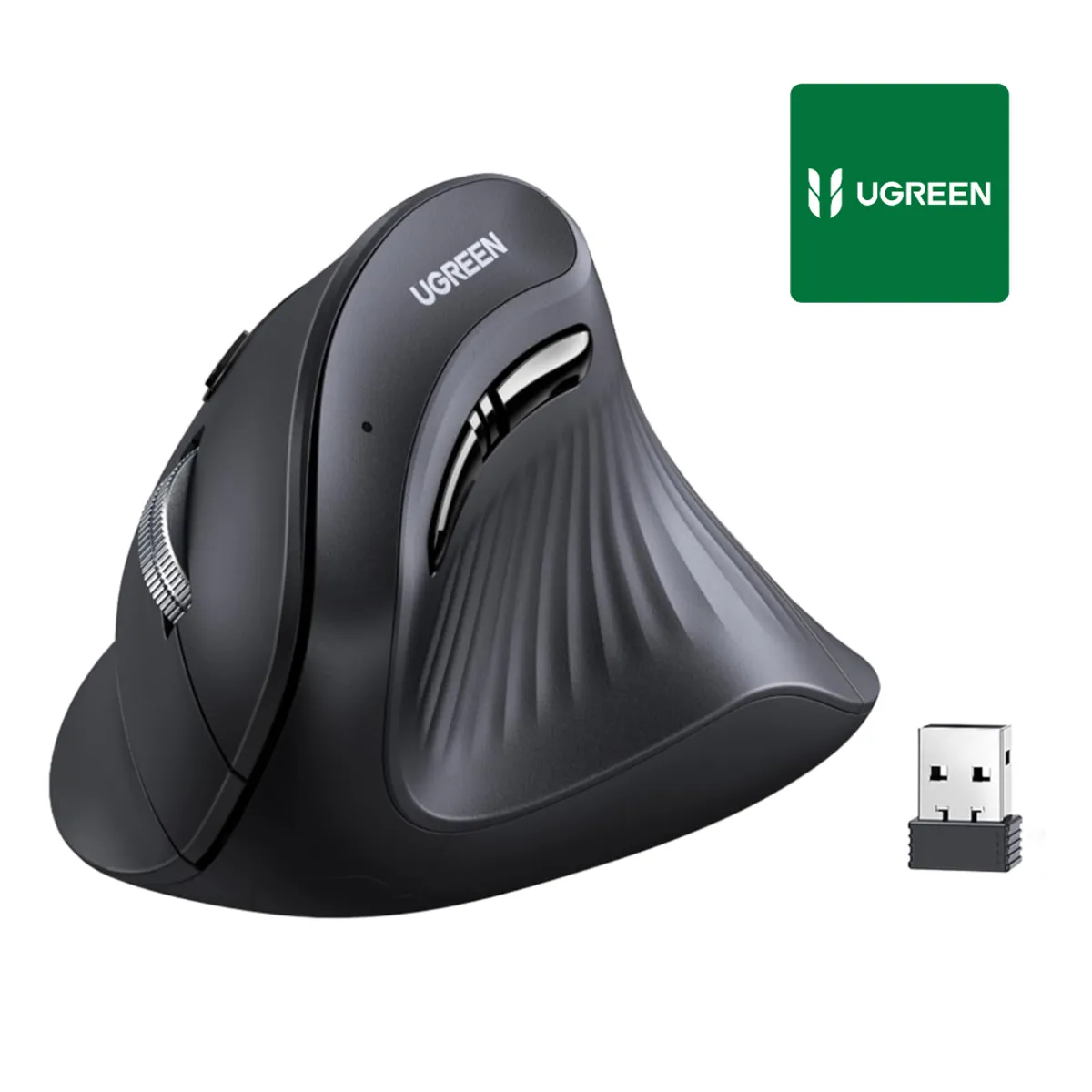 UGREEN - Mouse Vertical Inalambrico 4000dpi 5 Botones Ergonomico UGREEN MU008