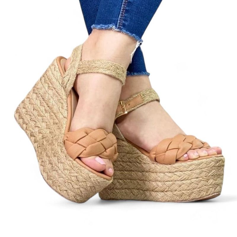 GENERICO - Taco Mujer Yomar Plataforma Yute Chic 2086L-55 Color Naranja