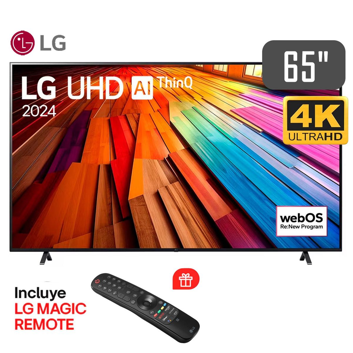LG - Televisor LG LED 65 UHD 4K ThinQ AI I 65UT8050PSB