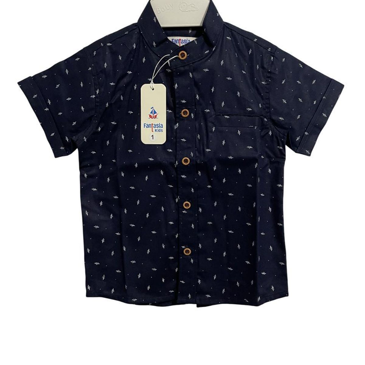 GENERICO - Camisa Niño Manga Corta Azul + 100% Algodón