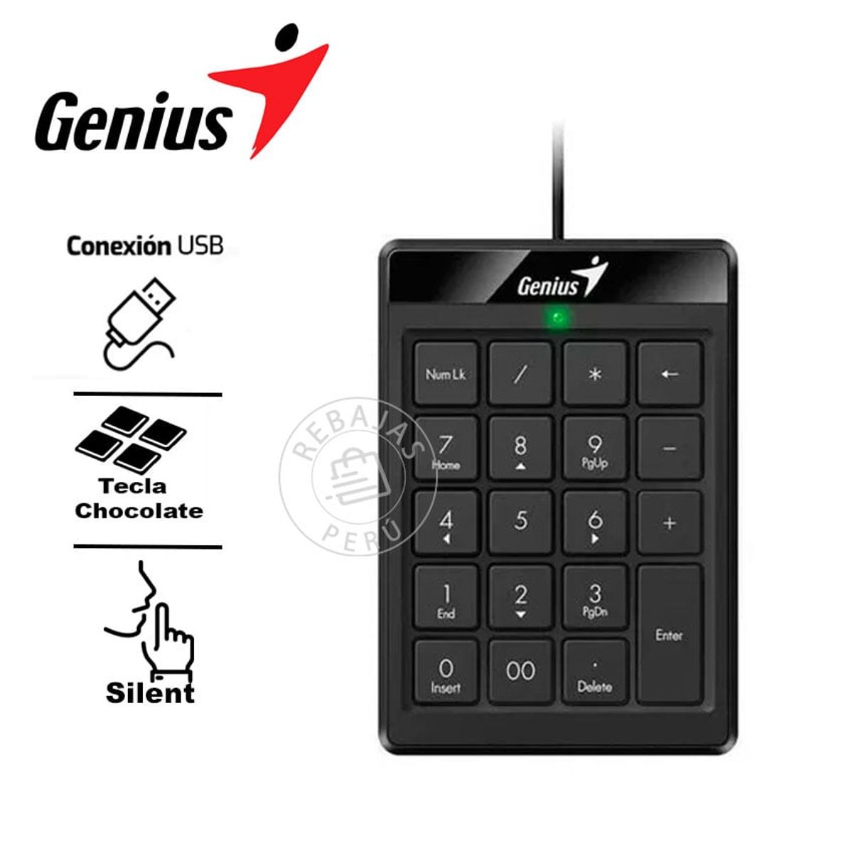 GENIUS GX - Teclado Numérico Genius Numpad 110 USB Precisión Negro