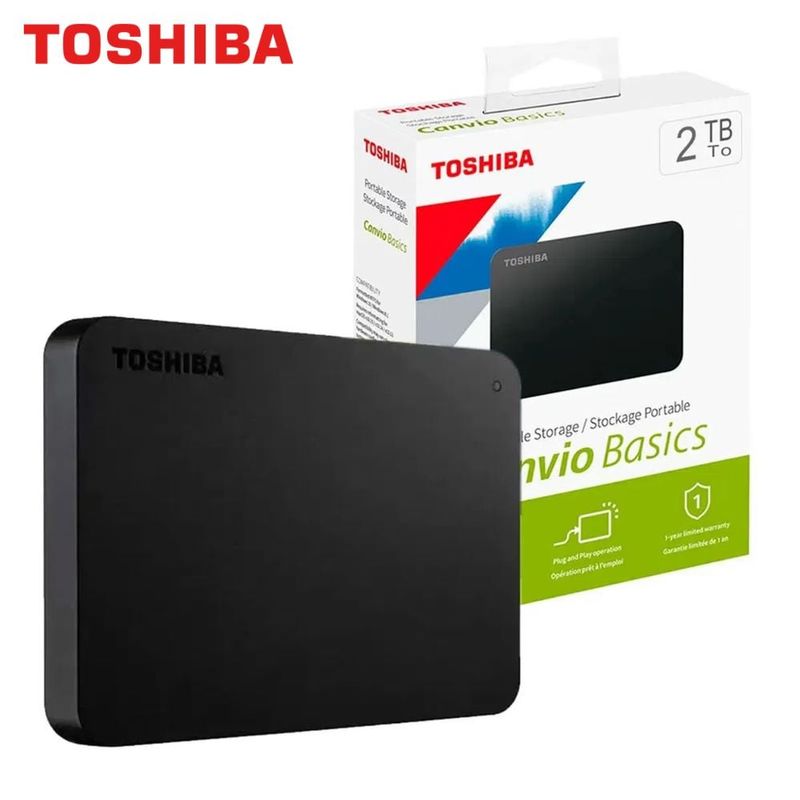 TOSHIBA - Disco duro externo Toshiba Canvio Basics 2TB USB 3.0
