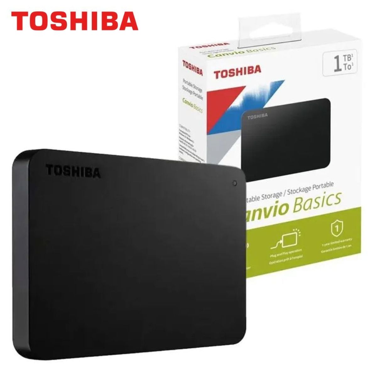 TOSHIBA - Disco Duro Externo 1TB Canvio BASIC USB 3.0 TOSHIBA