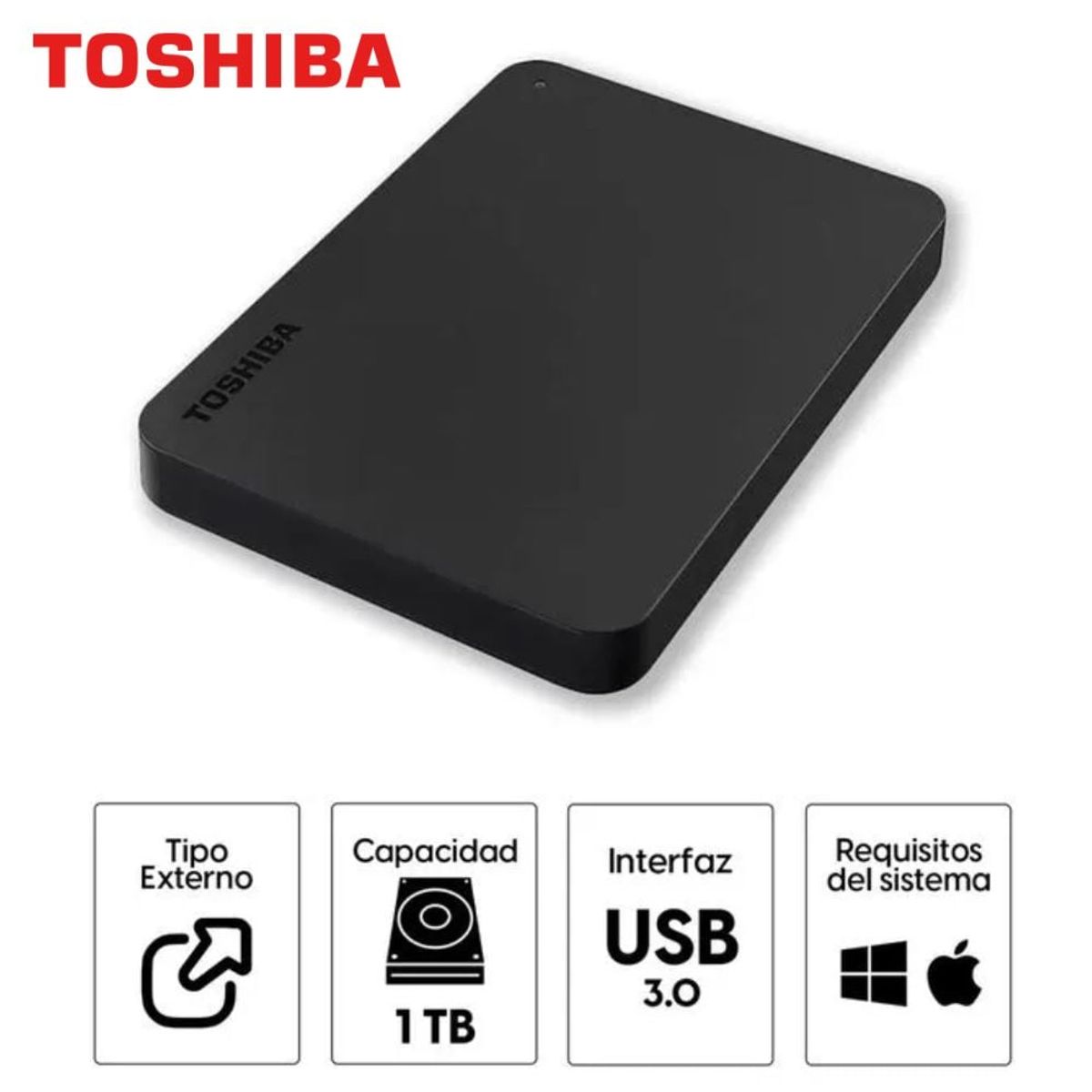 TOSHIBA - Disco Duro Externo 1TB Canvio BASIC USB 3.0 TOSHIBA