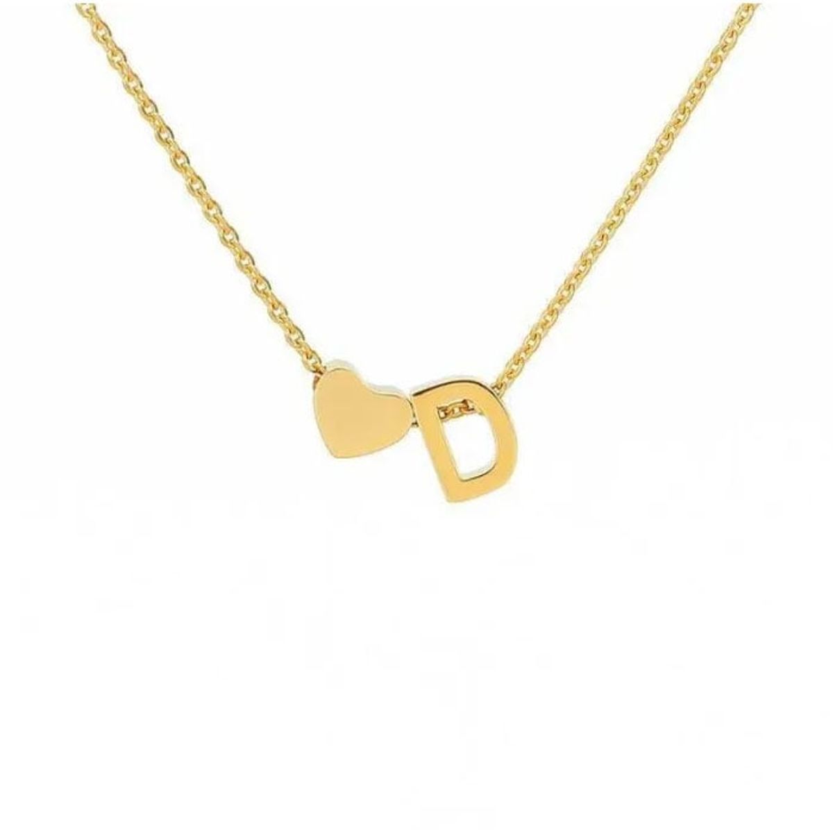 GENERICO - Collar Inicial con corazón letra D