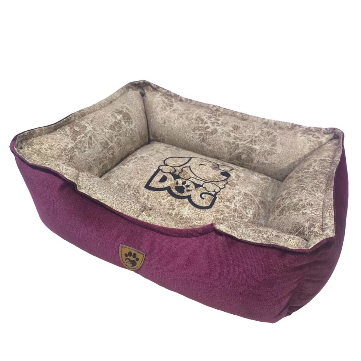 GENERICO - Cama cuadrada para perro mascota Talla M - Vino