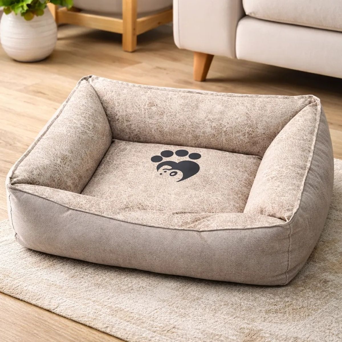 GENERICO - Cama cuadrada para perro mascota Talla M - Marron