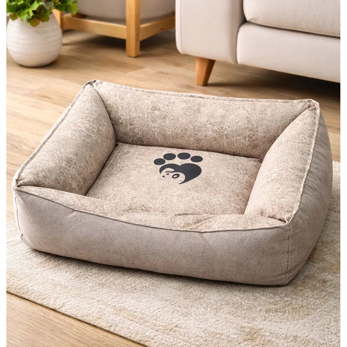 GENERICO - Cama cuadrada para perro mascota Talla M - Marron