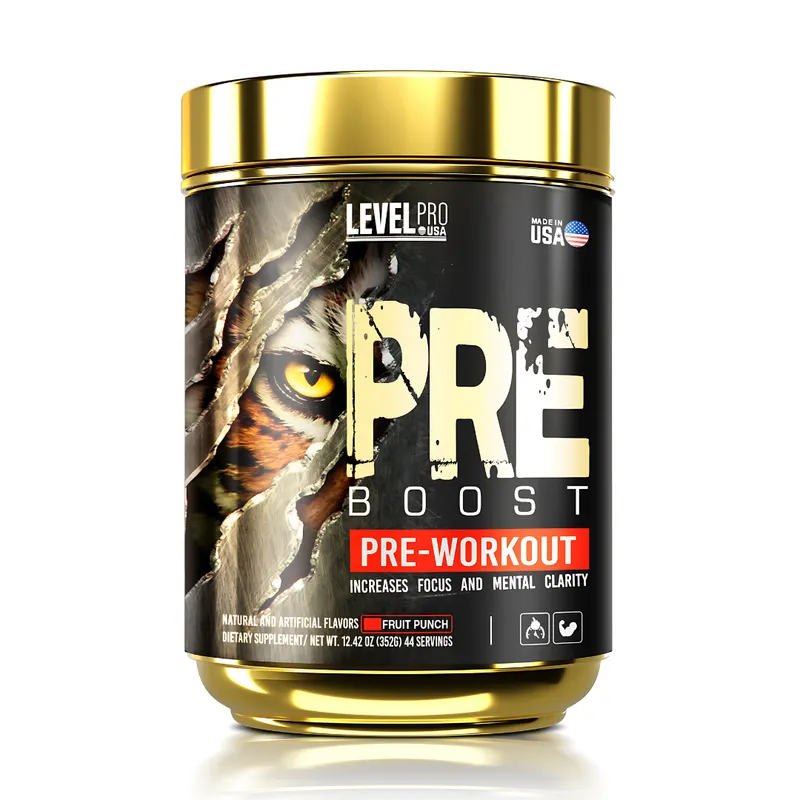 LEVEL PRO - Pre Boost Pre Workout 44 servicios - Level Pro Fruit punch
