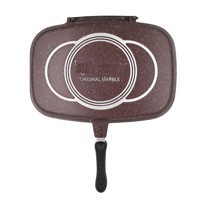 Dsp - Sartén Flip Grill Doble Cara Antiadherente Color Café 40 cm