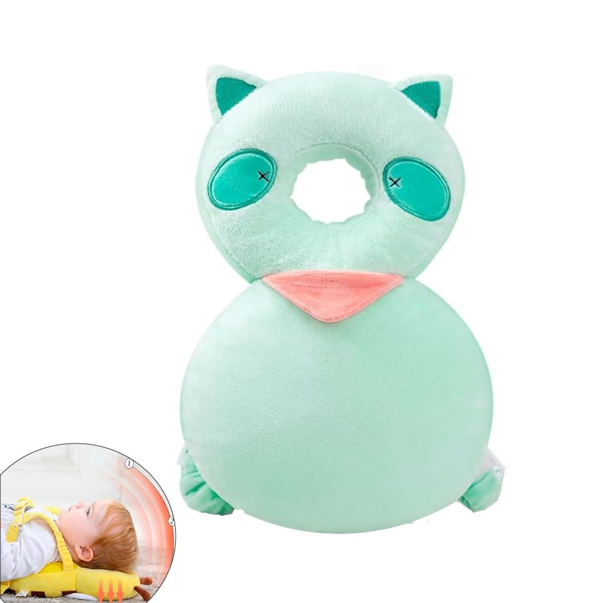 GENERICO - Protector anti caida osito verde agua para bebe