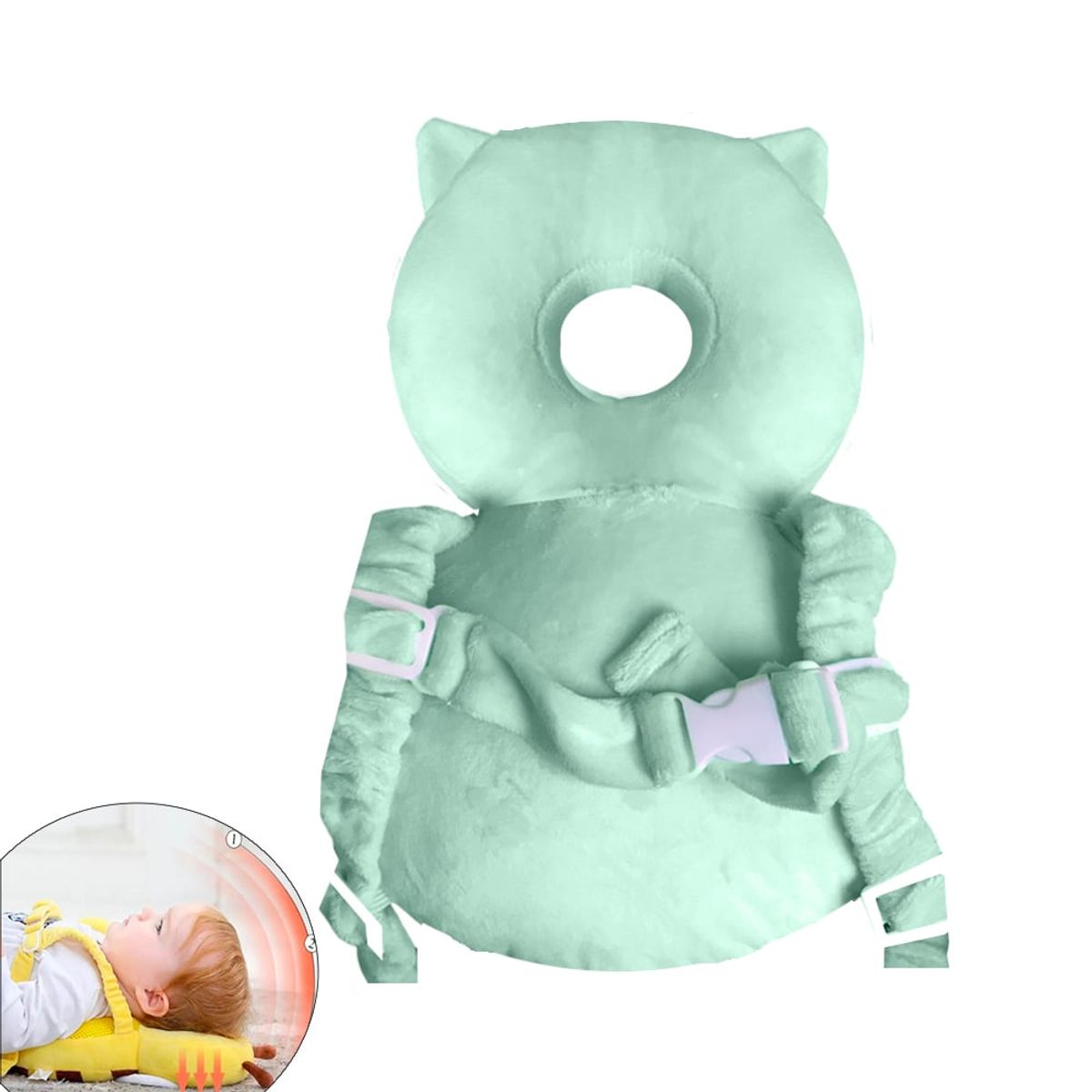 GENERICO - Protector anti caida osito verde agua para bebe