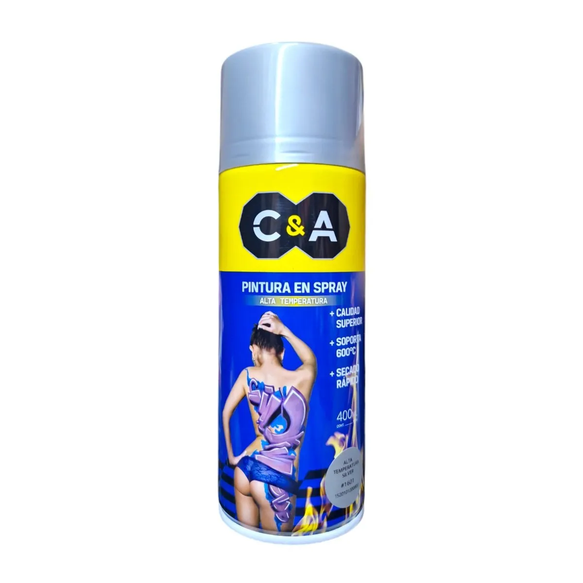 C&A - Pintura Spray Alta Temperatura Silver 400ML C&A