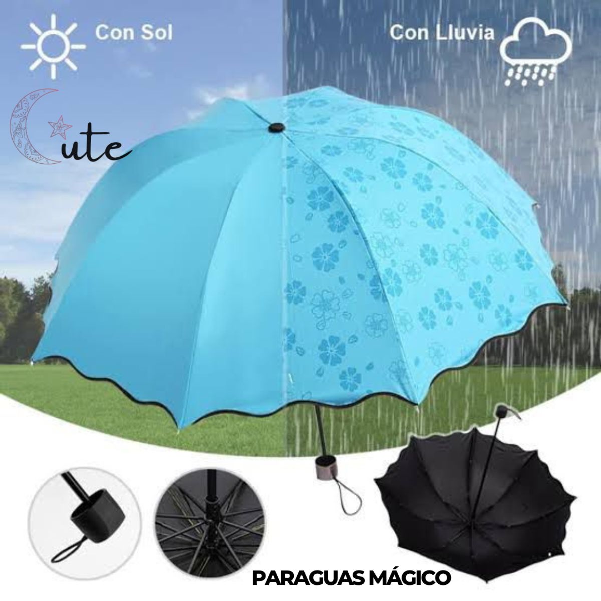 GENERICO - PARAGUAS PLEGABLE MÁGICO CON DISEÑO