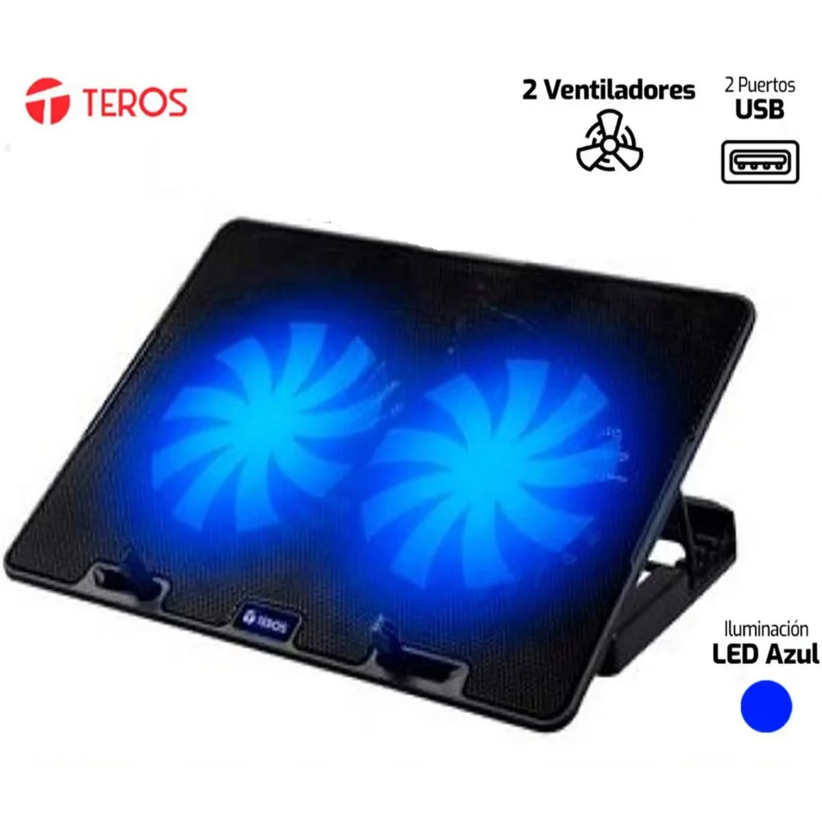 TEROS - Cooler TEROS TE-7020N para laptops de hasta 15.6" 2 ventiladores