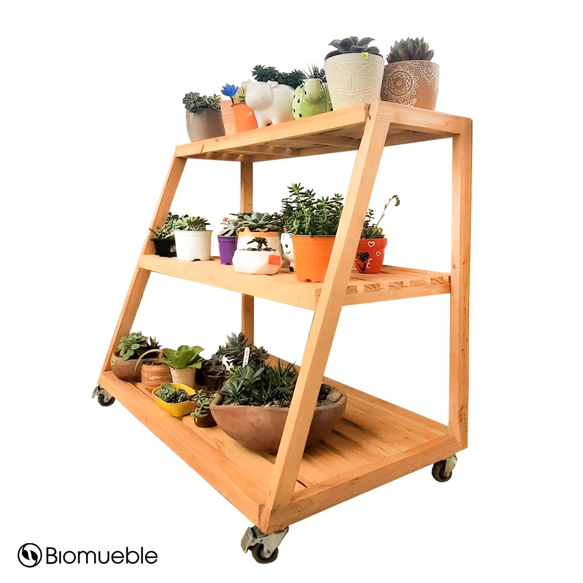 GENERICO - Estantería Botánica Móvil Estilo Rustico de madera de palets reciclados